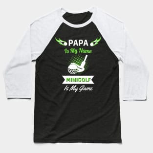 Mini Golf Papa Golfers Golf Player Fun Baseball T-Shirt